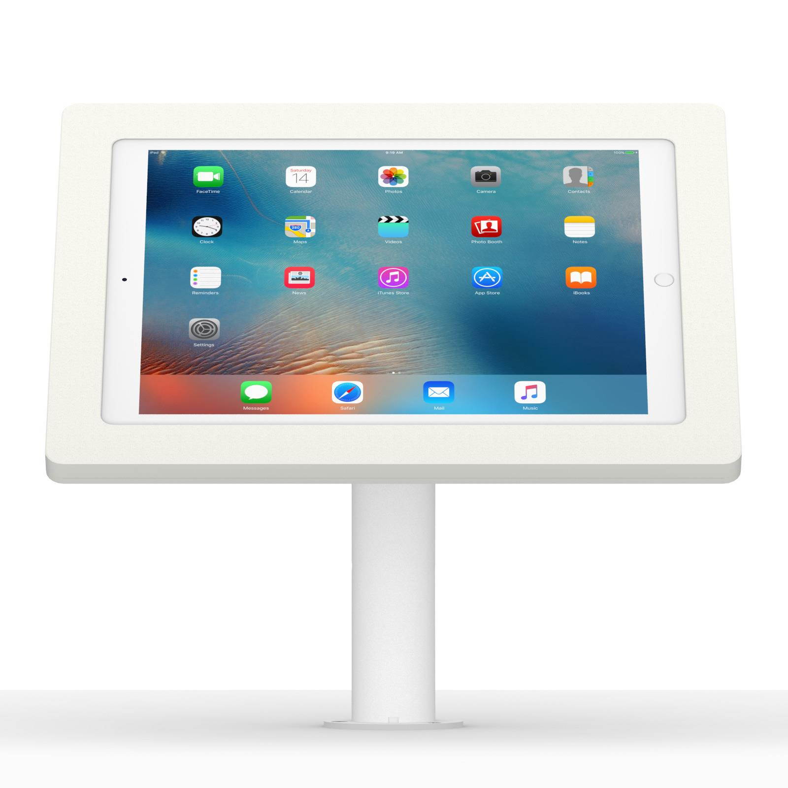 VidaMount White Enclosure and Fixed Neck Wall/Table Surface Mount [Bundle] compatible with iPad Pro 12.9" (1st/2nd Gen)