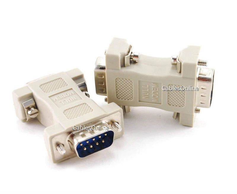 CablesOnline DB9 Serial Null Modem Male to Male Data Transfer Adapter/Gender Changer , (2-Pack) (AD-N05-2)