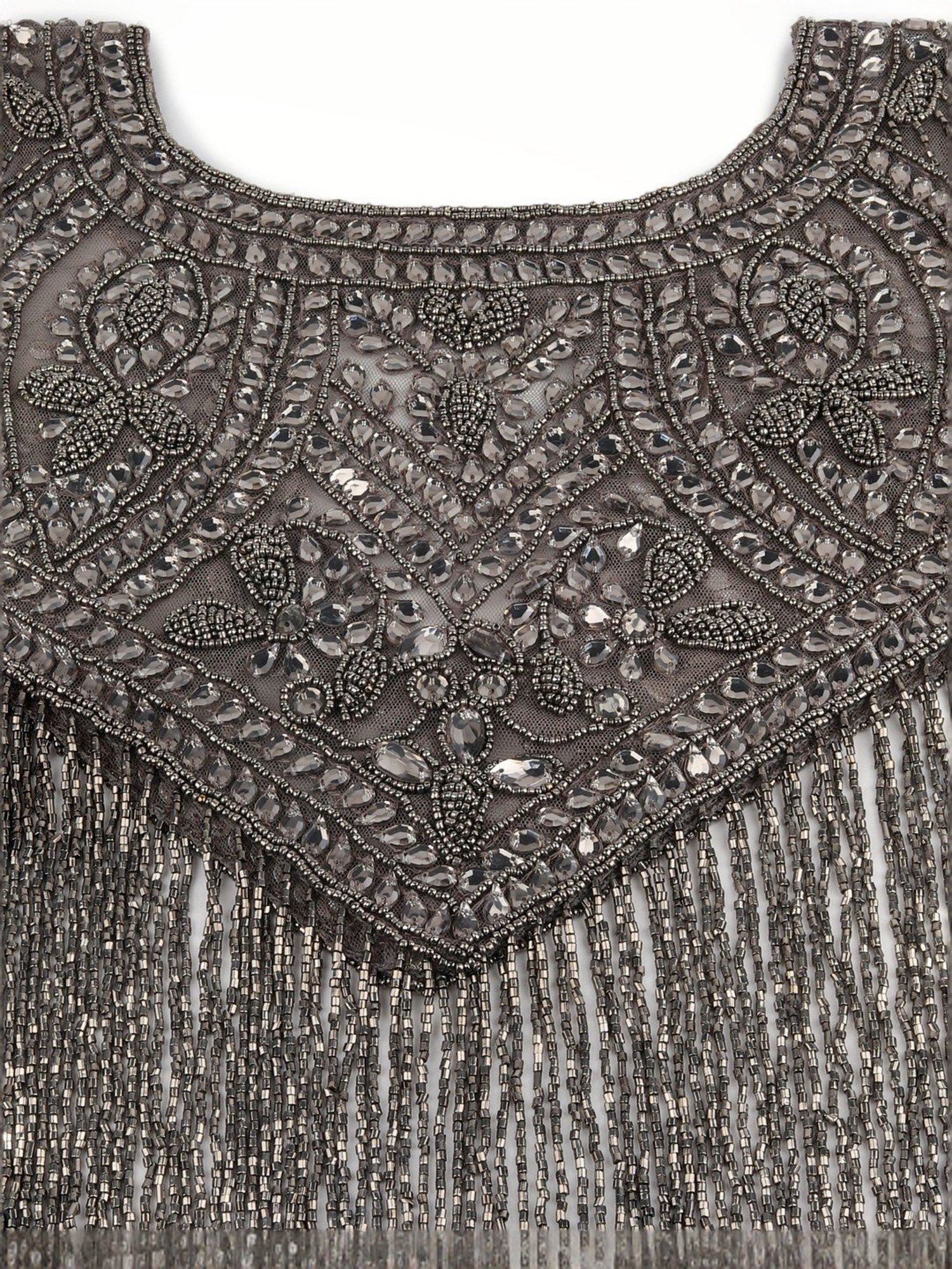 Odette Grey Embellished Fancy Cape