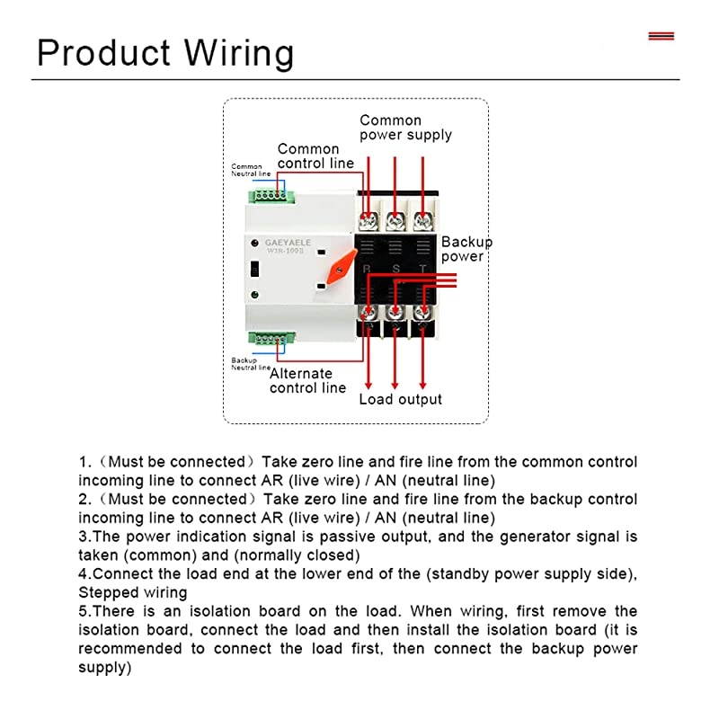 W2R-3P Din Rail Mounted Automatic Transfer Switch Three Phase ATS 100A Power Transfer Switch (W2R 3P 25A)