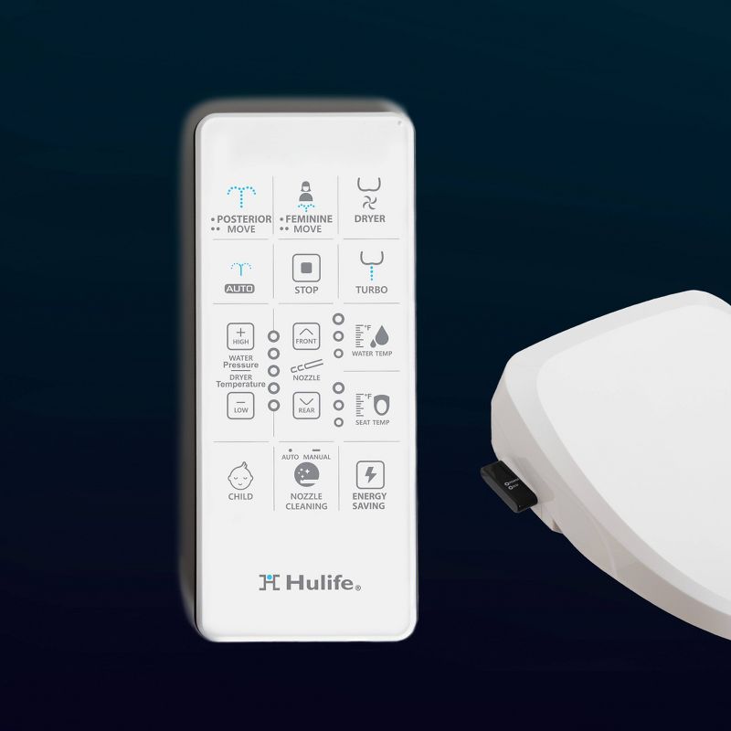 HLB-3000ER Electric Bidet Seat for Elongated Toilets White - Hulife