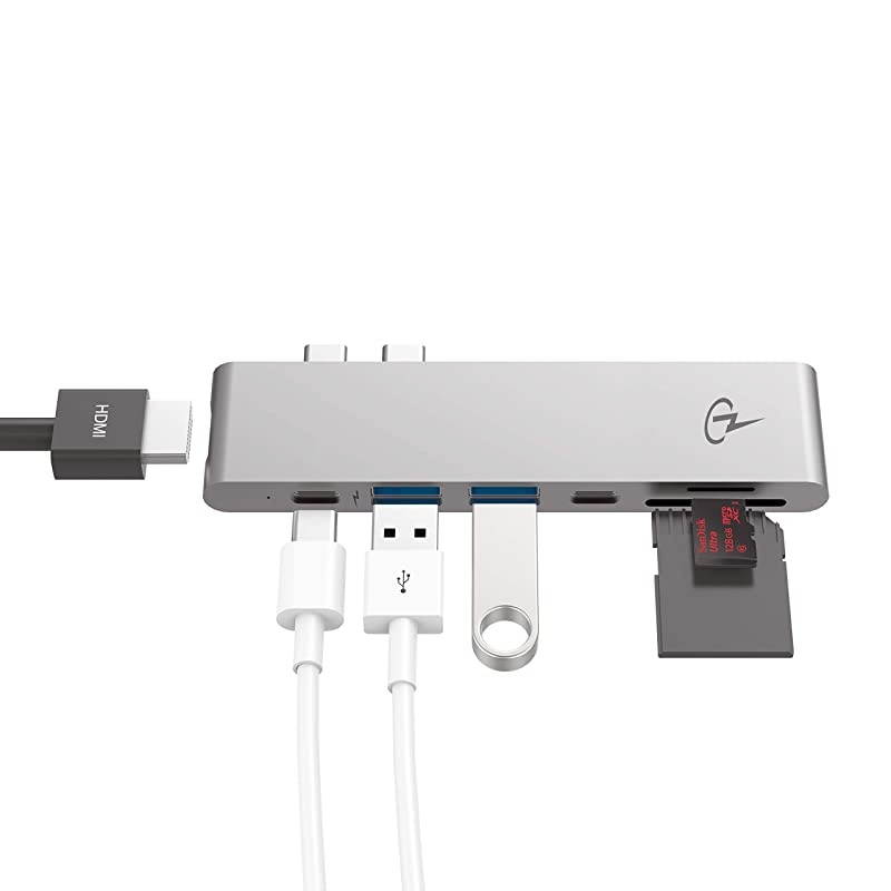 MacBar USB C Hub for MacBook Air 2020 2019 2018 MacBook Pro 2020 20162019 HDMI 4K 100W PD 2 USB 30 microSD SD card USBC port Type C Hub USBC hub