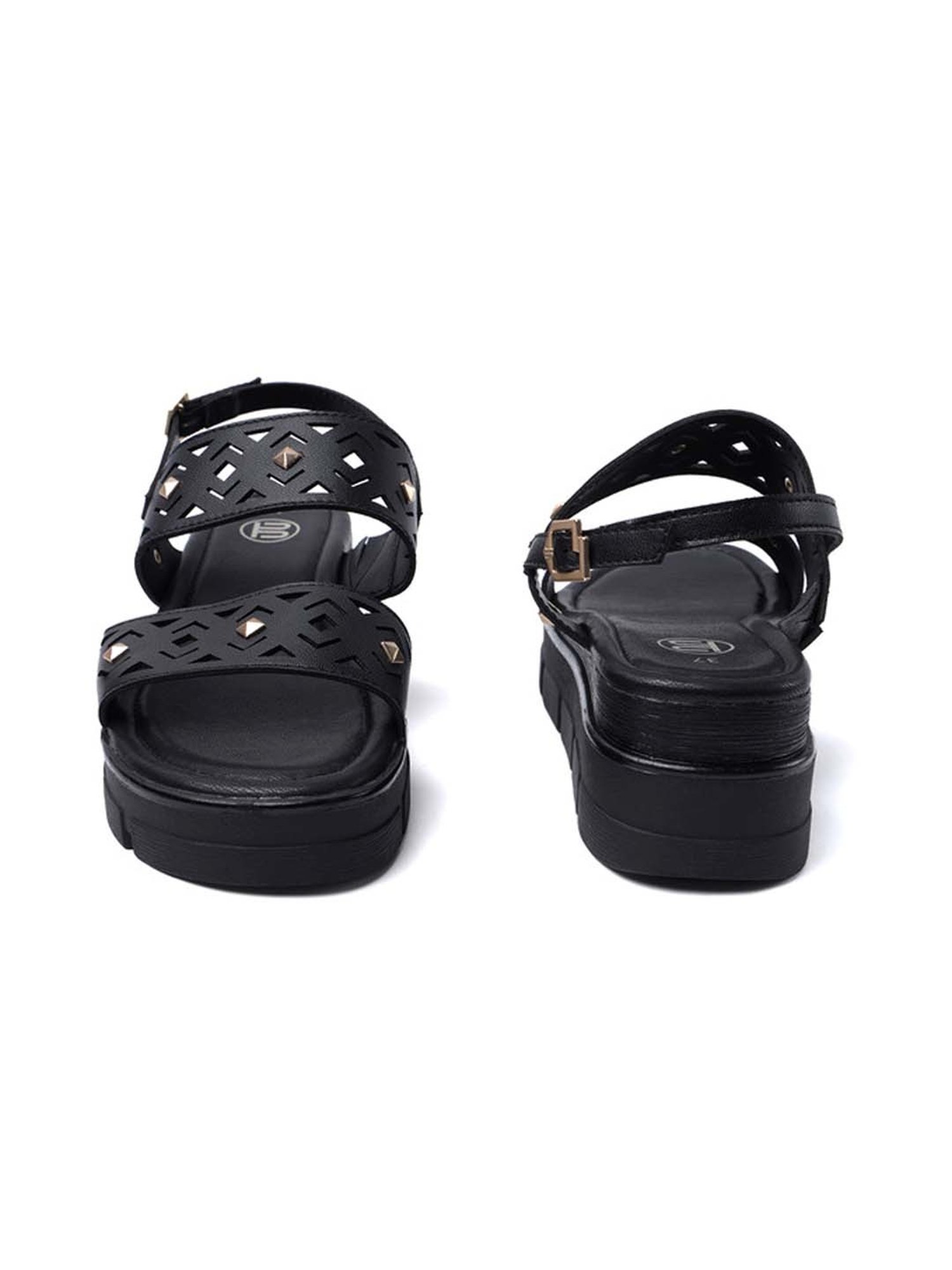 BAGATT Women's Mariella Black Back Strap Wedges