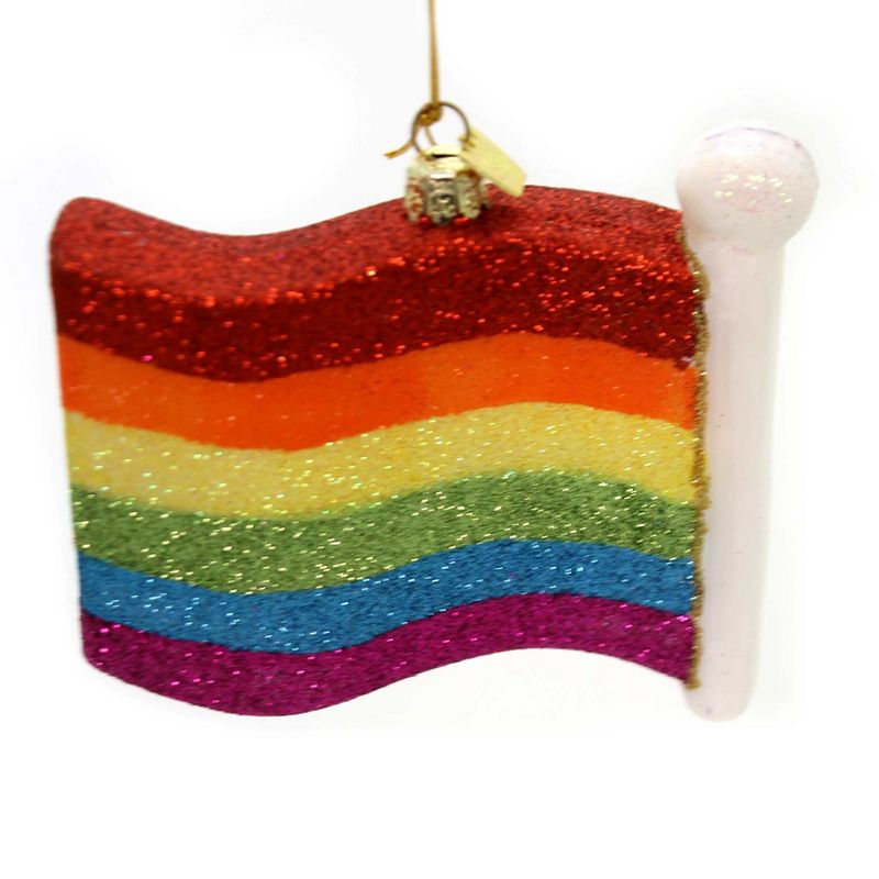Noble Gems 3.75" Gay Pride Flag Ornament Rainbow Stripes  -  Tree Ornaments