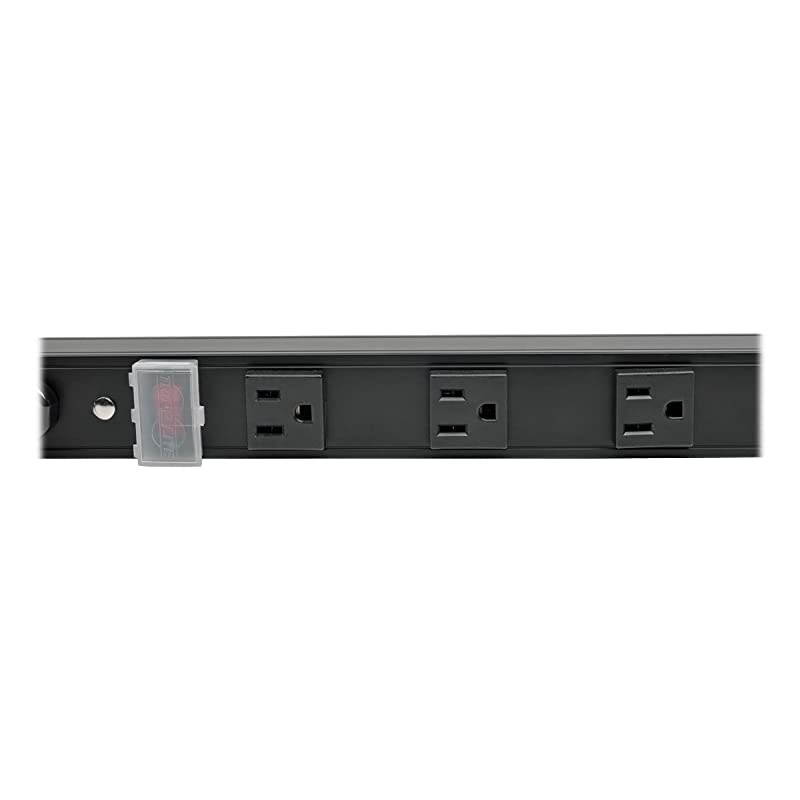 8 Outlet Power Strip, 120V, 15A, NEMA 5-15R, 5-15P Plug with 15' Cord, Vertical, Metal, Black, 24" (PS2408B)