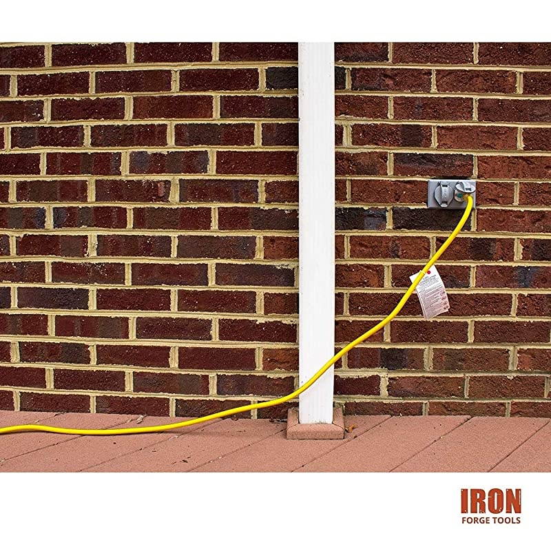 Pack of 5 Foot Outdoor Extension Cords 13 SJTW Heavy Duty Lighted Yellow Extension Cable with 3 Prong Grounded Plug for Safety Great for Garden and Major Appliances