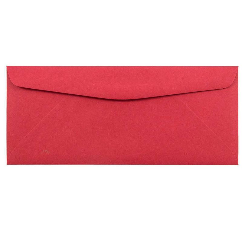 JAM Paper 50pk 4 1/8 x 9 1/2 #10 Business Recycled Window Envelopes - Red