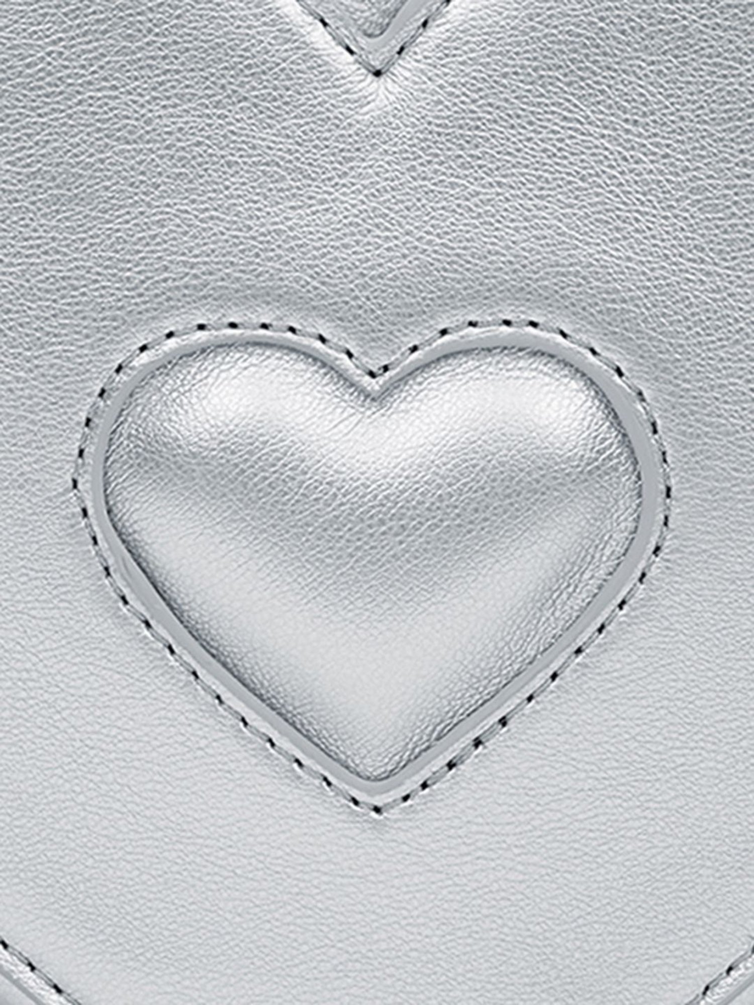 Miraggio Sweet-Heart Silver Faux Leather Solid Sling Handbag