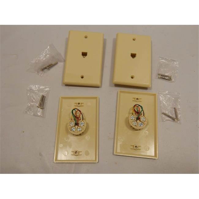 Black Point Products BT-021-WHITE 4 Conductor White Wall Phone Jack