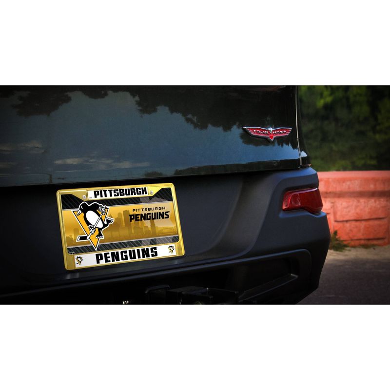 NHL Pittsburgh Penguins Colored Chrome License Plate Frame