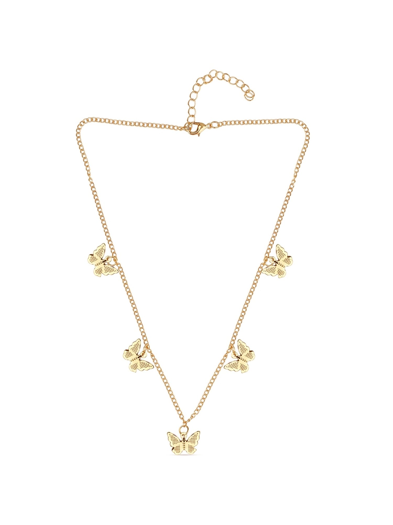 ToniQ Gold-Plated Butterfly Charm Necklace for Women