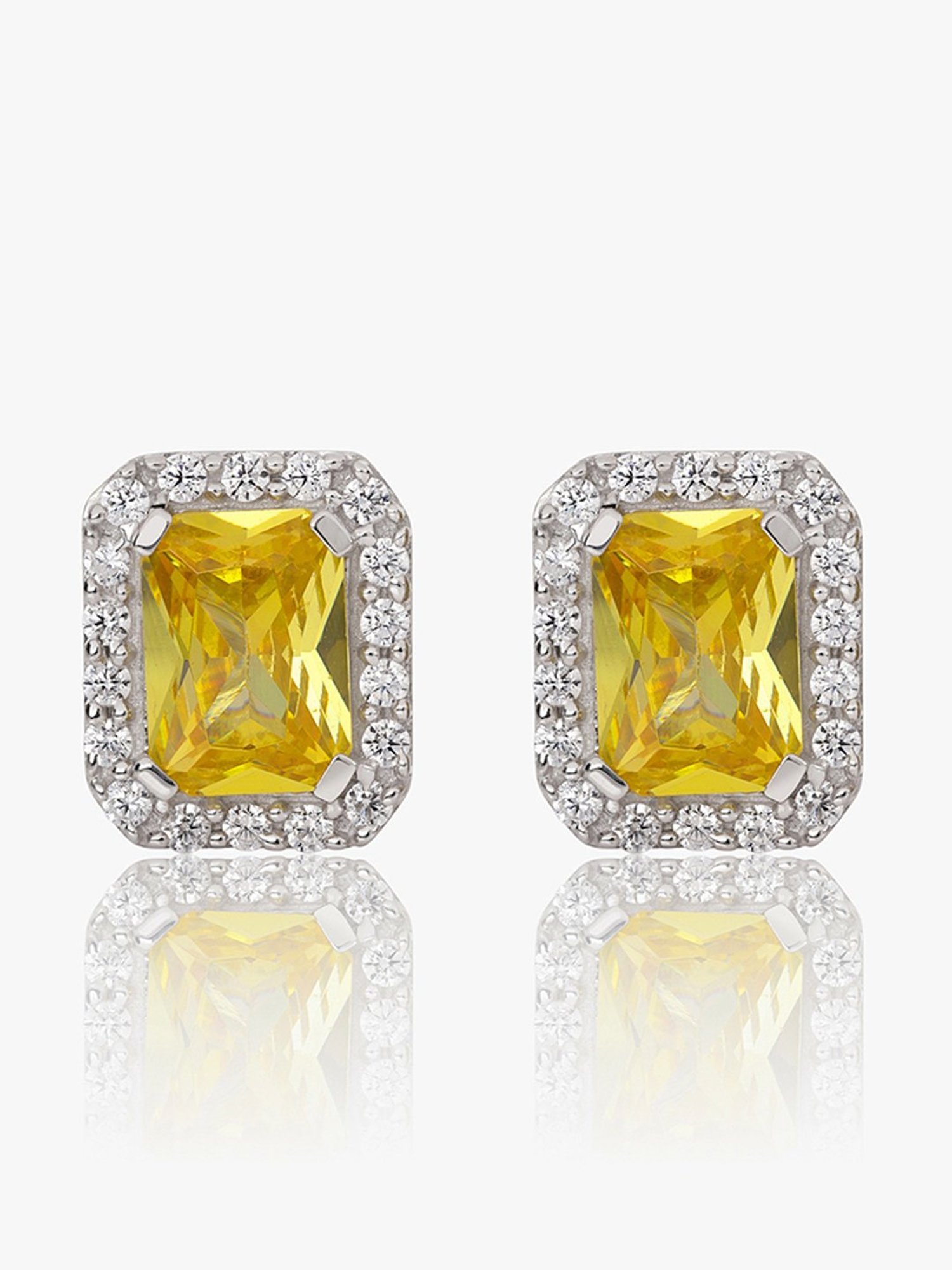 March by FableStreet Citrine 92.5 Sterling Silver Stud Earrings for Women