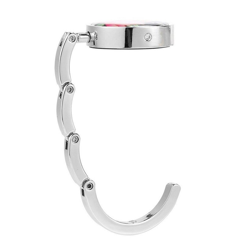 Juvale Set of 4 Purse Hook Set - Folding Magnetic Handbag Hanger with Anti Slip Rubber Padding with Floral and Butterfly Design