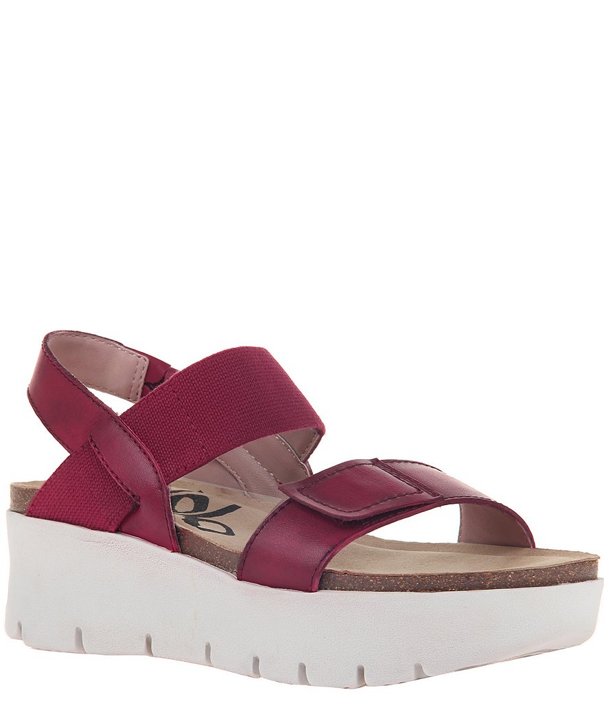 OTBT Nova Leather Platform Wedge Sandals