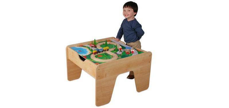 KidKraft 2-in-1 Activity Play Table with Plastic Building Block Board Multicolor