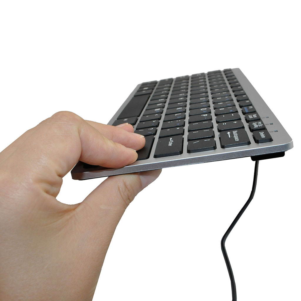 iKKEGOL Mini USB Slim Wired 78 Key Small Compact Keyboard for Desktop Laptop PC Win 7 - Black