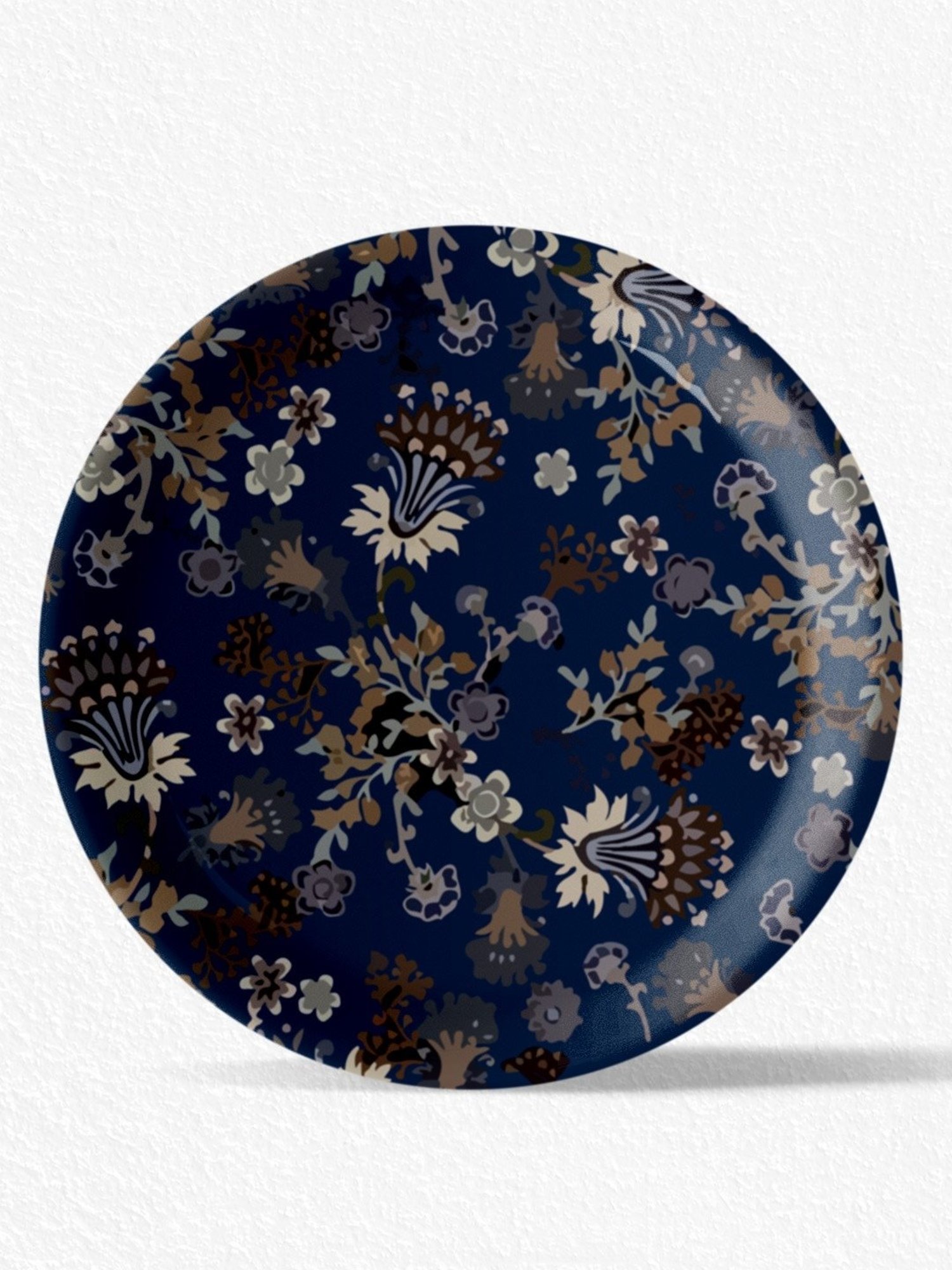 Nestroots Classic Floral Multicolor Porcelain Wall Plate