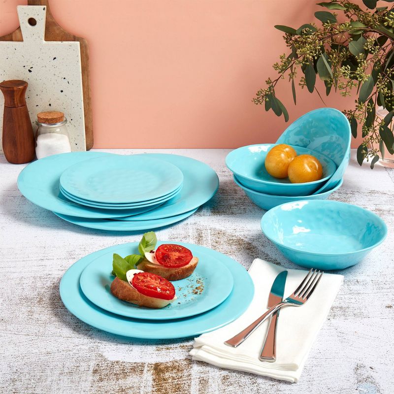 12pc Melamine Caribbean Dinnerware Set - Tabletops Gallery