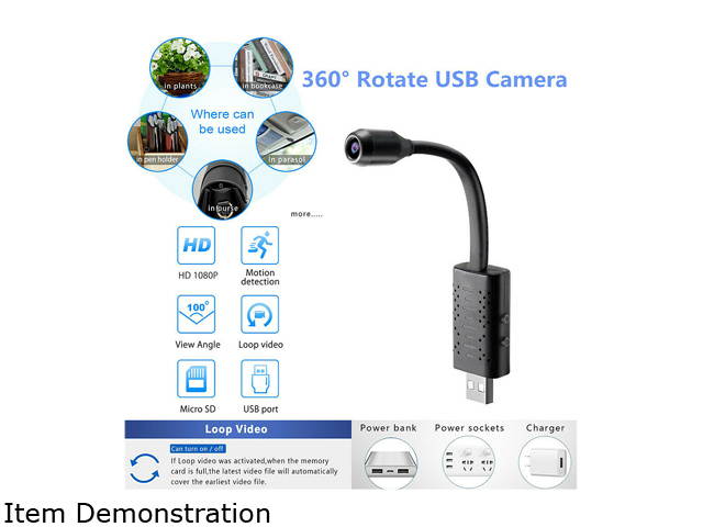 Smallest Spy Camera Wireless Hidden WiFi,Portable USB IP HD Nanny Camera with AI Human Motion Detection,Cloud Storage,Live Feed Streaming,Remote Viewing for Security on iOS,Android Phone APP U21