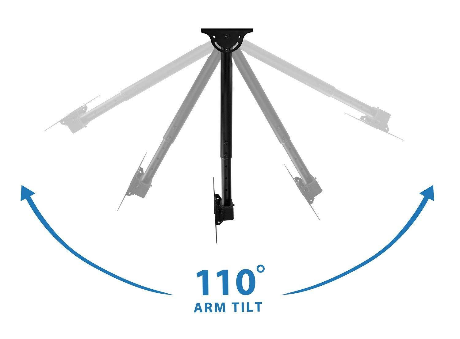 Mount-It! MI-507 Ceiling TV Mount Bracket, Height Adjustable with Tilt and Swivel Motion, Compatible with LED, LCD, Flat Panel TVs Between 23 Inches to 42 Inches, Weight Capacity of 110 Pounds