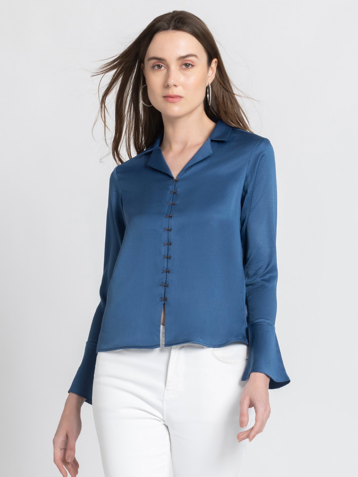 SHAYE Navy Regular Fit Top