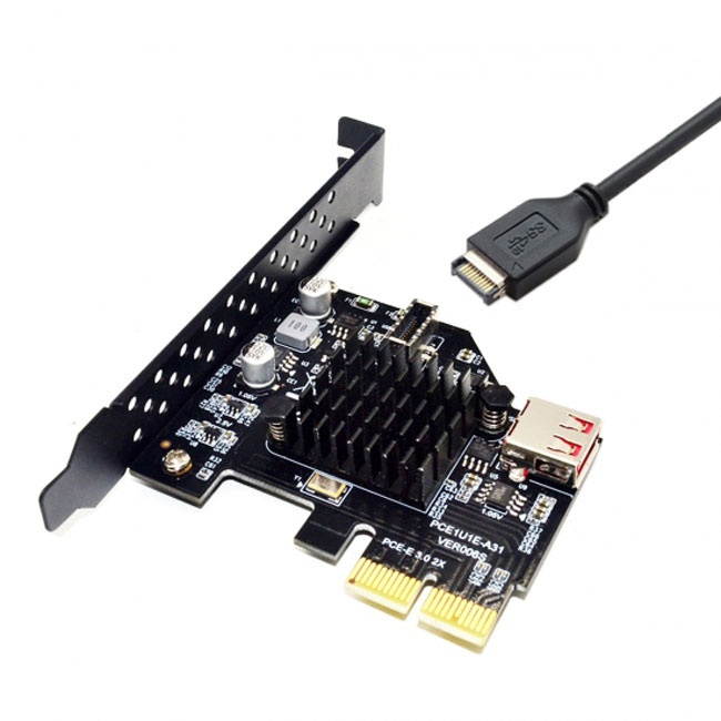 FVH USB 3.1 Front Panel Socket & USB 2.0 to PCI-E Express Card Adapter for Motherboard UC-136