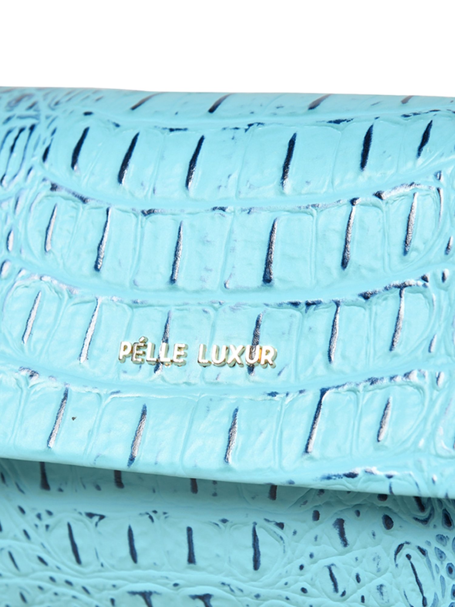 PELLE LUXUR Ocean Blue Animal Effect Small Cross Body Bag