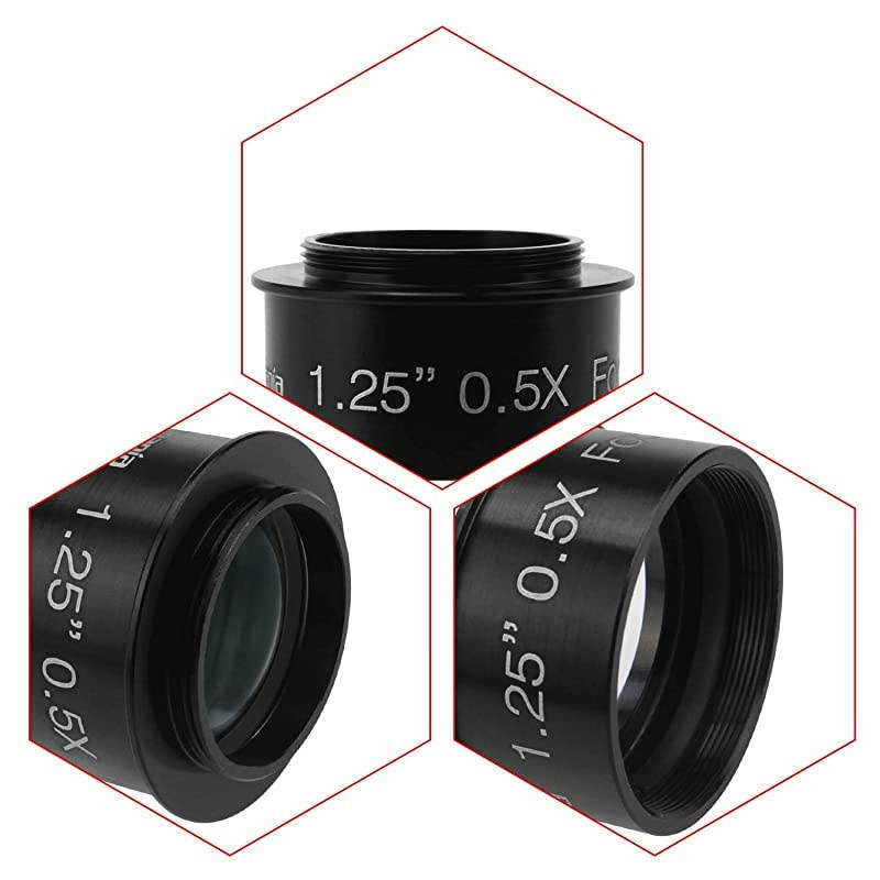 125quot 05X Reducer Corrector CMount Standard for C Or CS Mount CCTV Type Cameras with Telescopes Reduces The Focal Length for Visual and Photographic Use