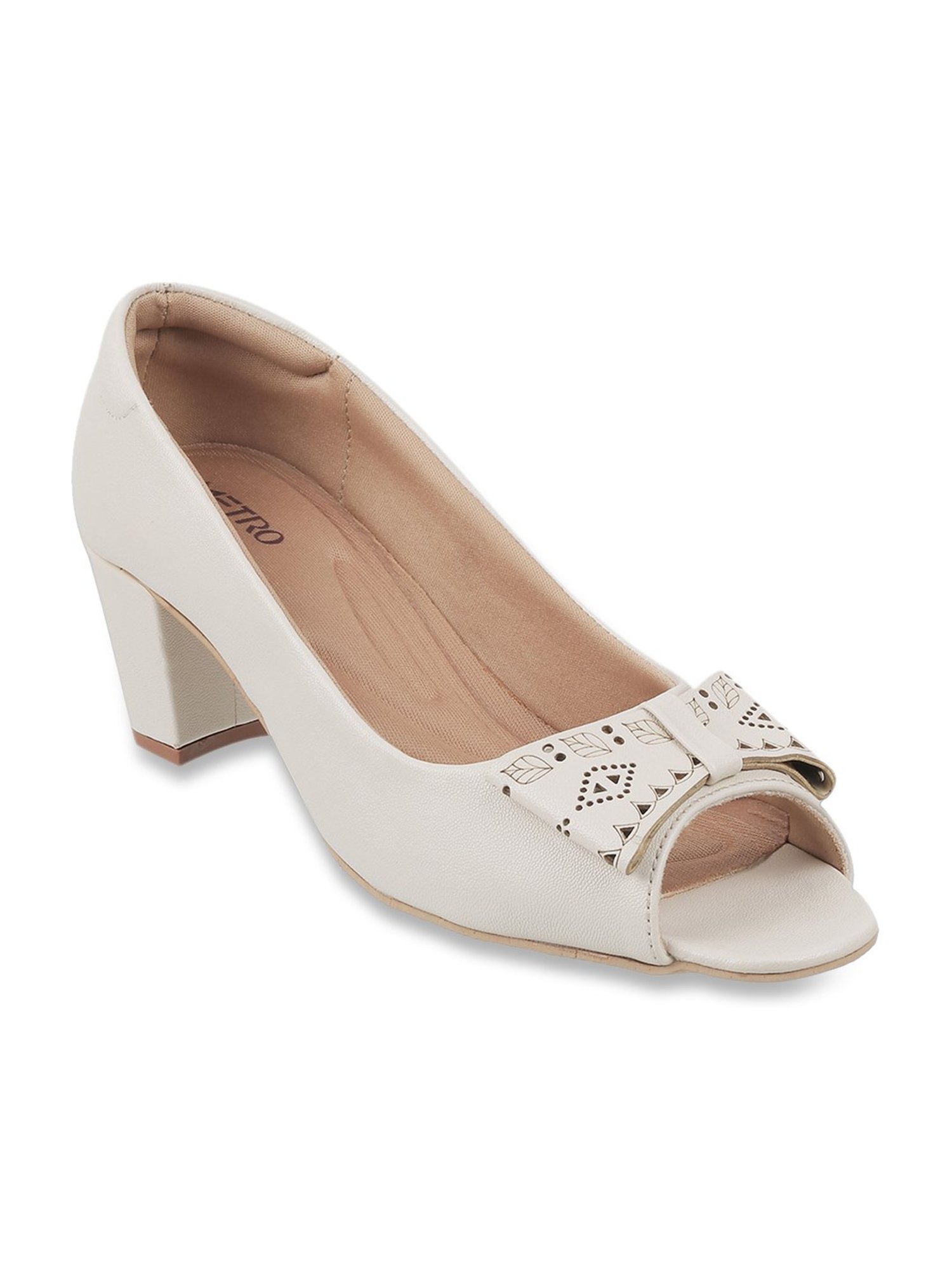 Metro Women's Off White Peeptoe Shoes