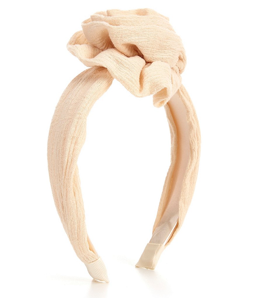 Copper Key Patterned Sparkle and Grosgrain Overlay King Bow