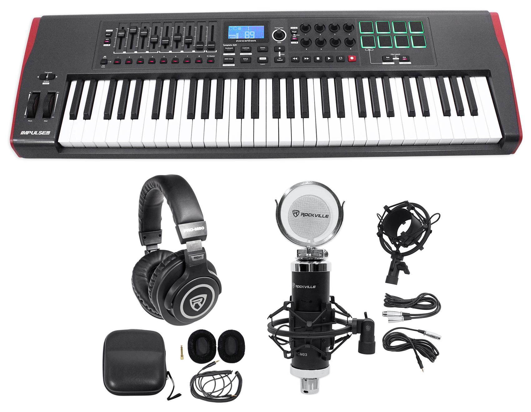 Novation IMPULSE 61-Key Ableton Live Keyboard Controller+Headphones+Speaker+Mic