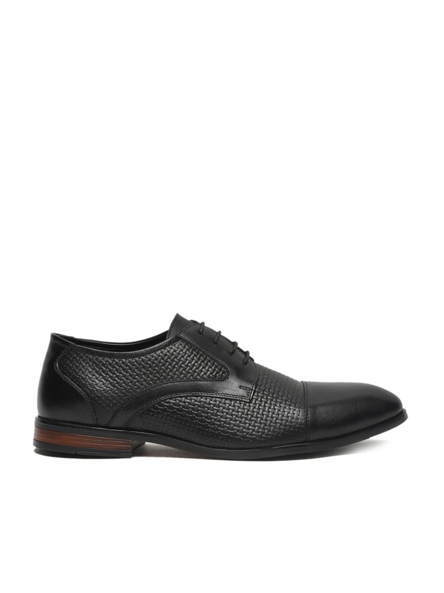Teakwood Leathers Men's Black Derby Shoes