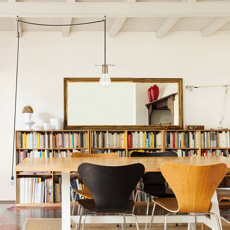 1-Light Veruca Plug-In Pendant Shade Matte Brass - Globe Electric