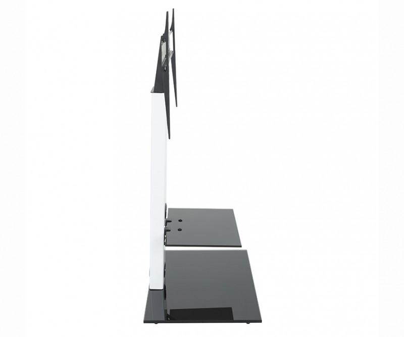 AVF FSL700LESW-A Lesina TV Floor Stand With TV Mounting Column For 32-Inch To 65-Inch TVs, Satin White With Black Shelf