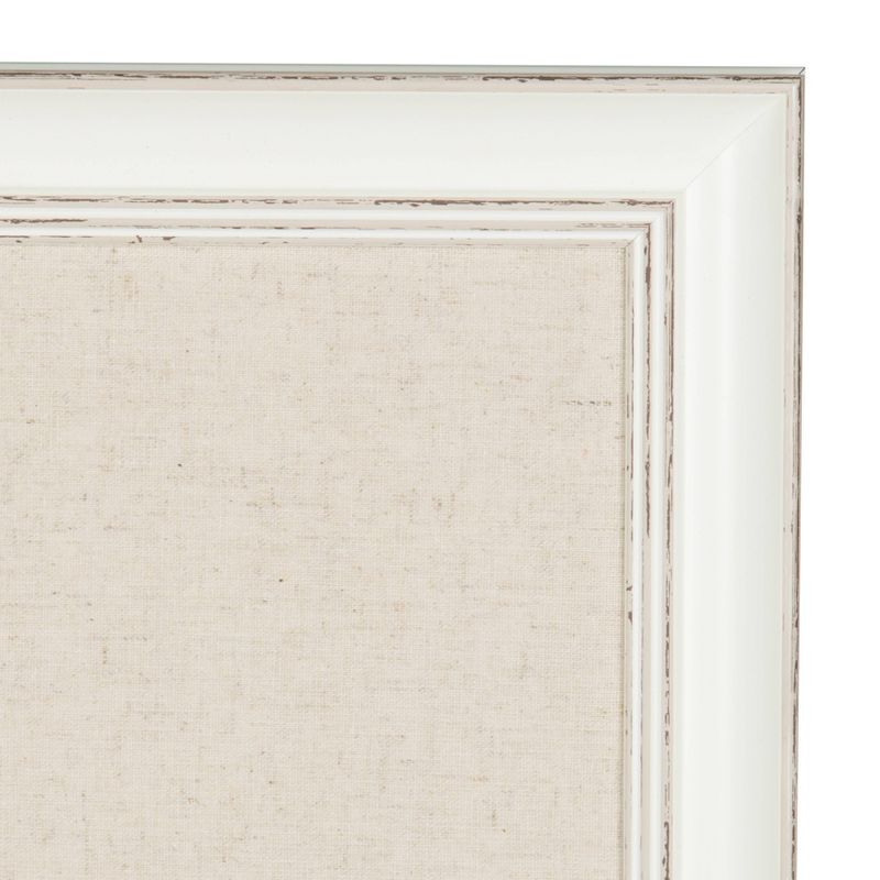 23" x 29" Macon Framed Linen Fabric Pinboard White - Kate and Laurel