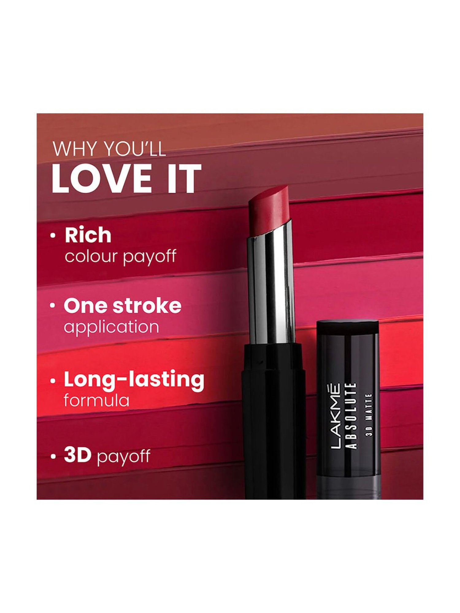 Lakme Absolute 3D Matte Lipstick Nude Brick - 3.6 gm