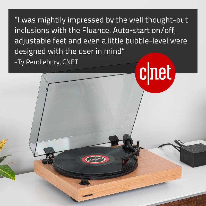 Fluance RT83 Reference High Fidelity Vinyl Turntable Record Player with Ortofon 2M Red Cartridge, Speed Control Motor, Solid Wood Plinth, Vibration Isolation Feet - Bamboo