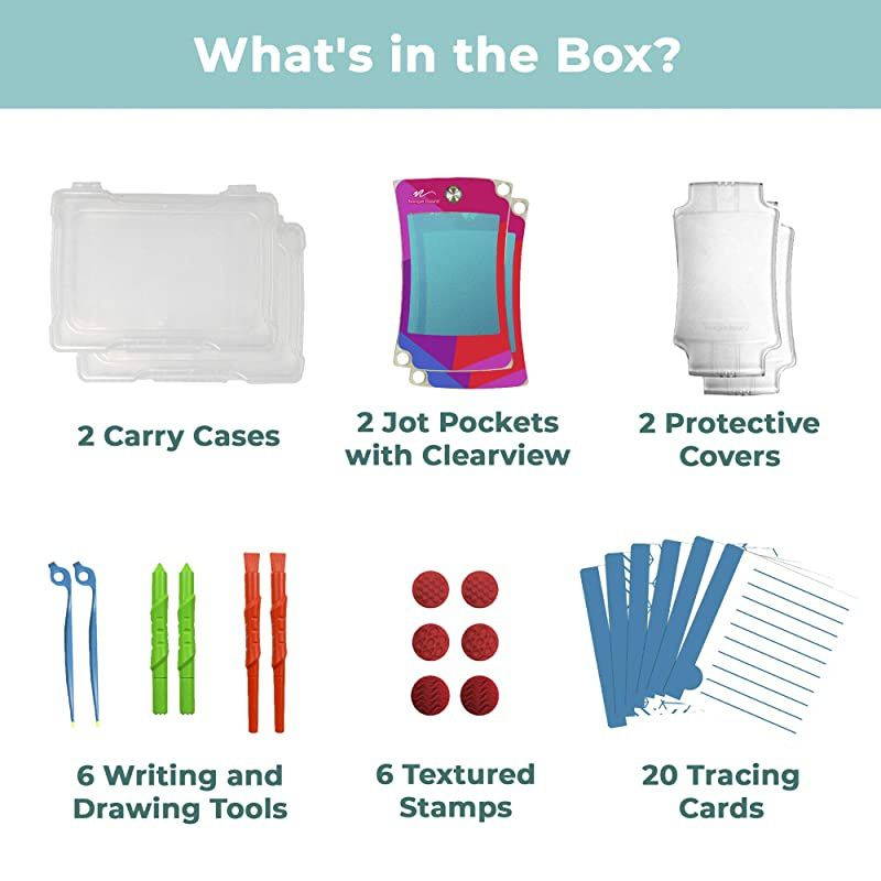 Jot 4.5 LCD Writing Tablet + Electronic Paper 4.5 inch Screen Replaces Scratch Pads and Sticky Notes LCD Writing Tablet (Pink 2 Pack)