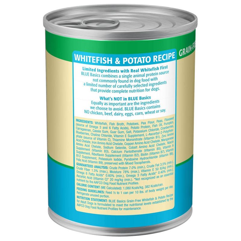 Blue Buffalo Basics Limited Ingredient Diet Grain Free Whitefish & Potato Recipe Adult Wet Dog Food - 12.5oz