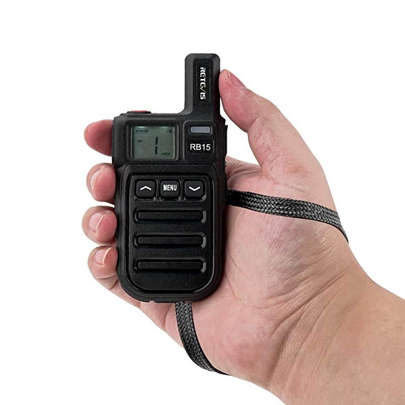 RB15 Vibration Walkie Talkies Rechargeable Adults 22 Channel Mini 2 Way Radio VOX Hands Free Emergency Alarm3 Pack