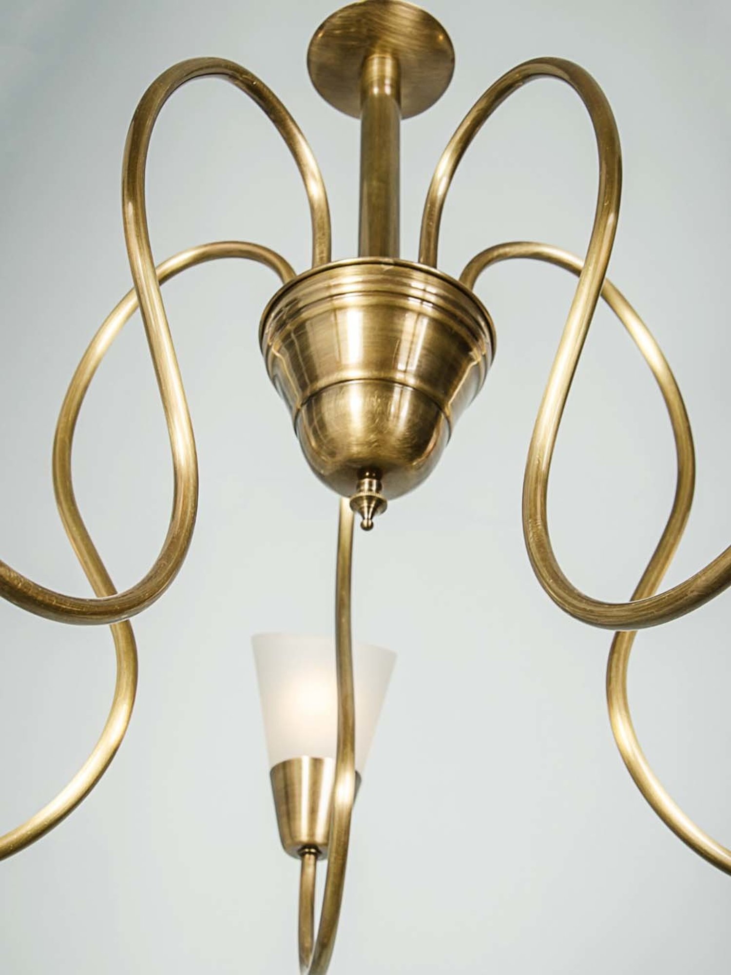 Fos Lighting 'Modern' Golden & Transparent Brass Antique Cone-Shaped Chandelier - Set of 1