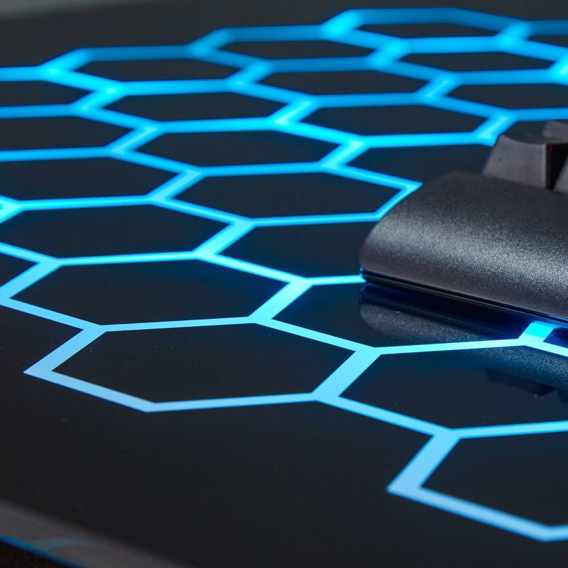 RGB LED Glass Top Desk Black - X Rocker