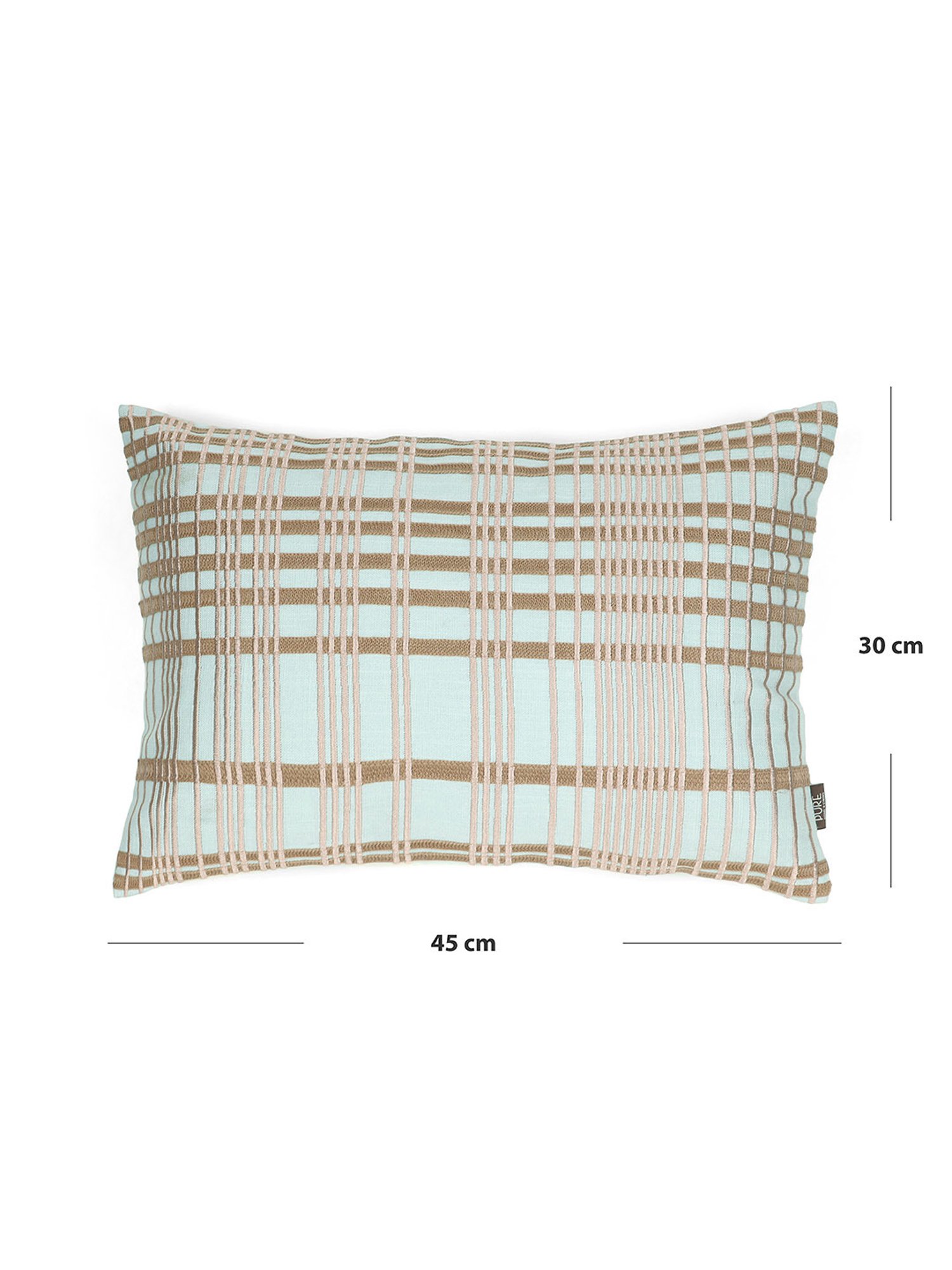 Pure Home and Living Blue Cotton Embroidery Cushion Covers