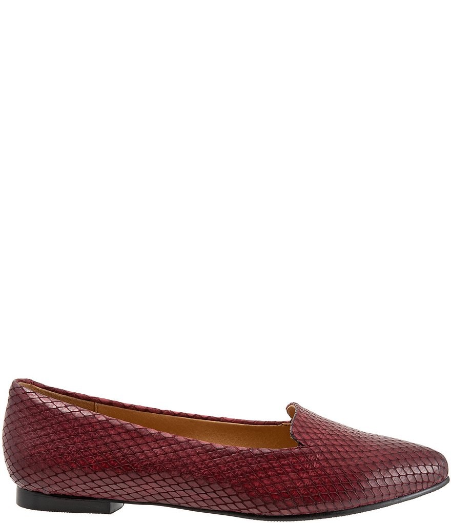 Trotters Harlowe Pattern Detail Leather Flat Loafers