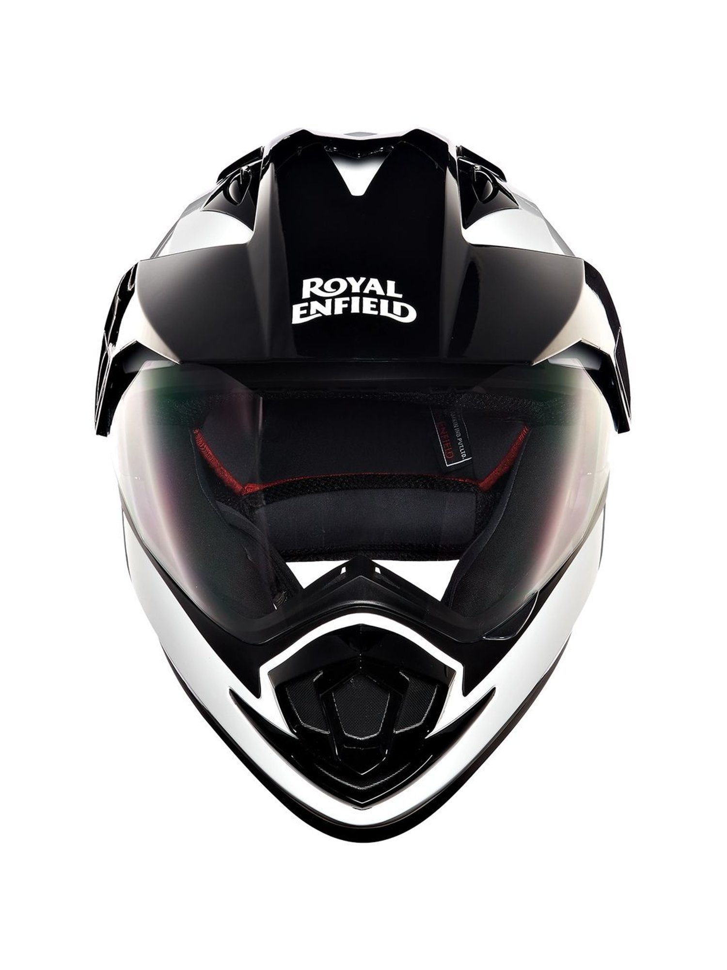 Royal Enfield White & Black Textured Medium Helmet