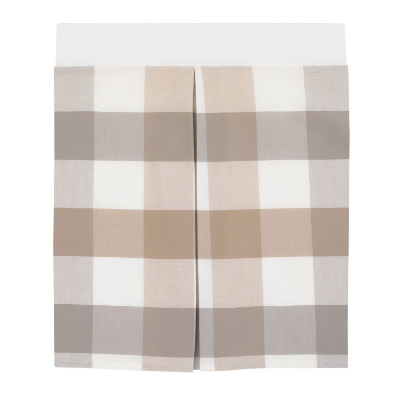 Kimberly Grant Woven Buffalo Check Dust Ruffle - Gray and Taupe