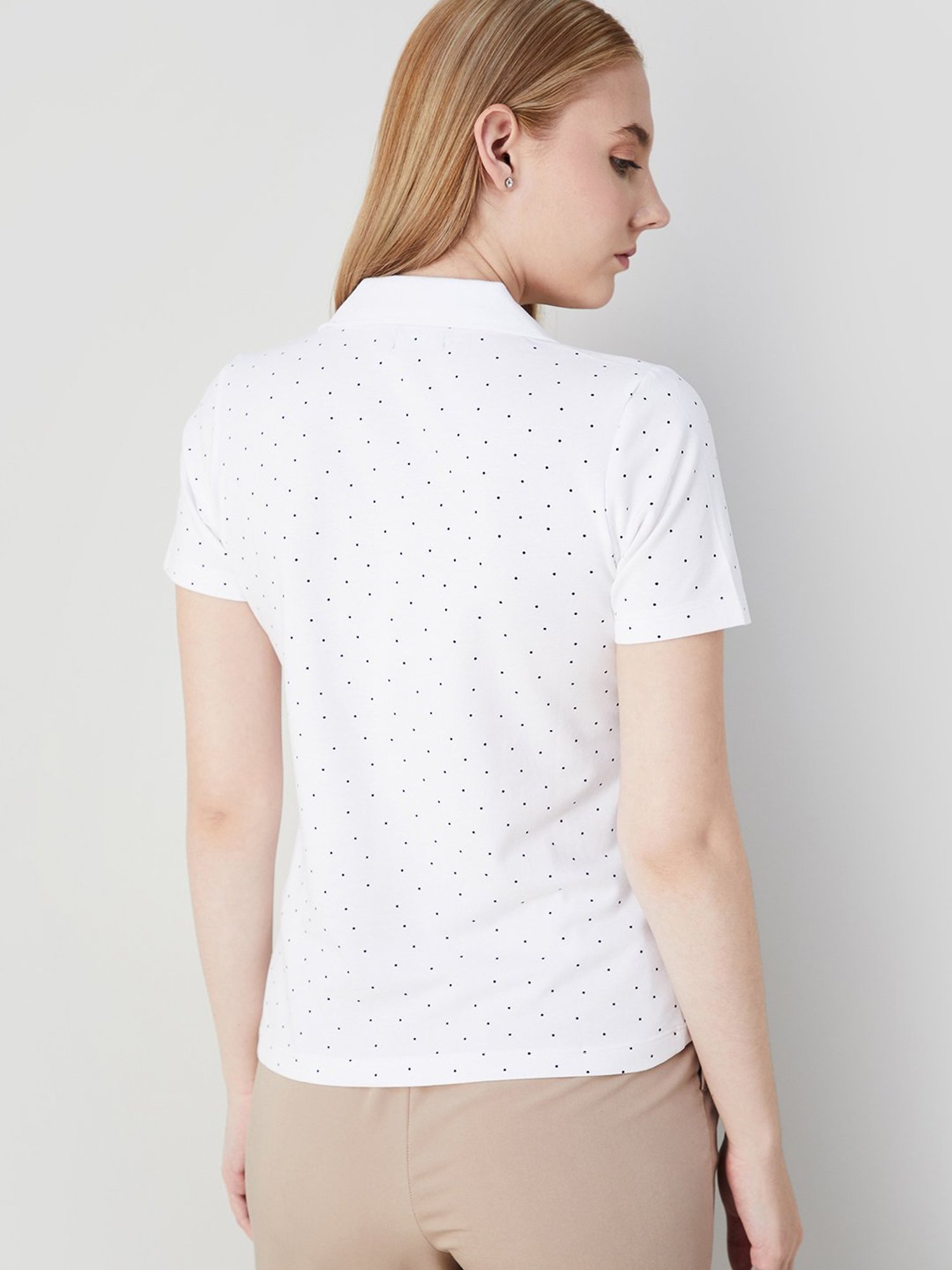Code by Lifestyle Off White Printed Polo T-Shirt