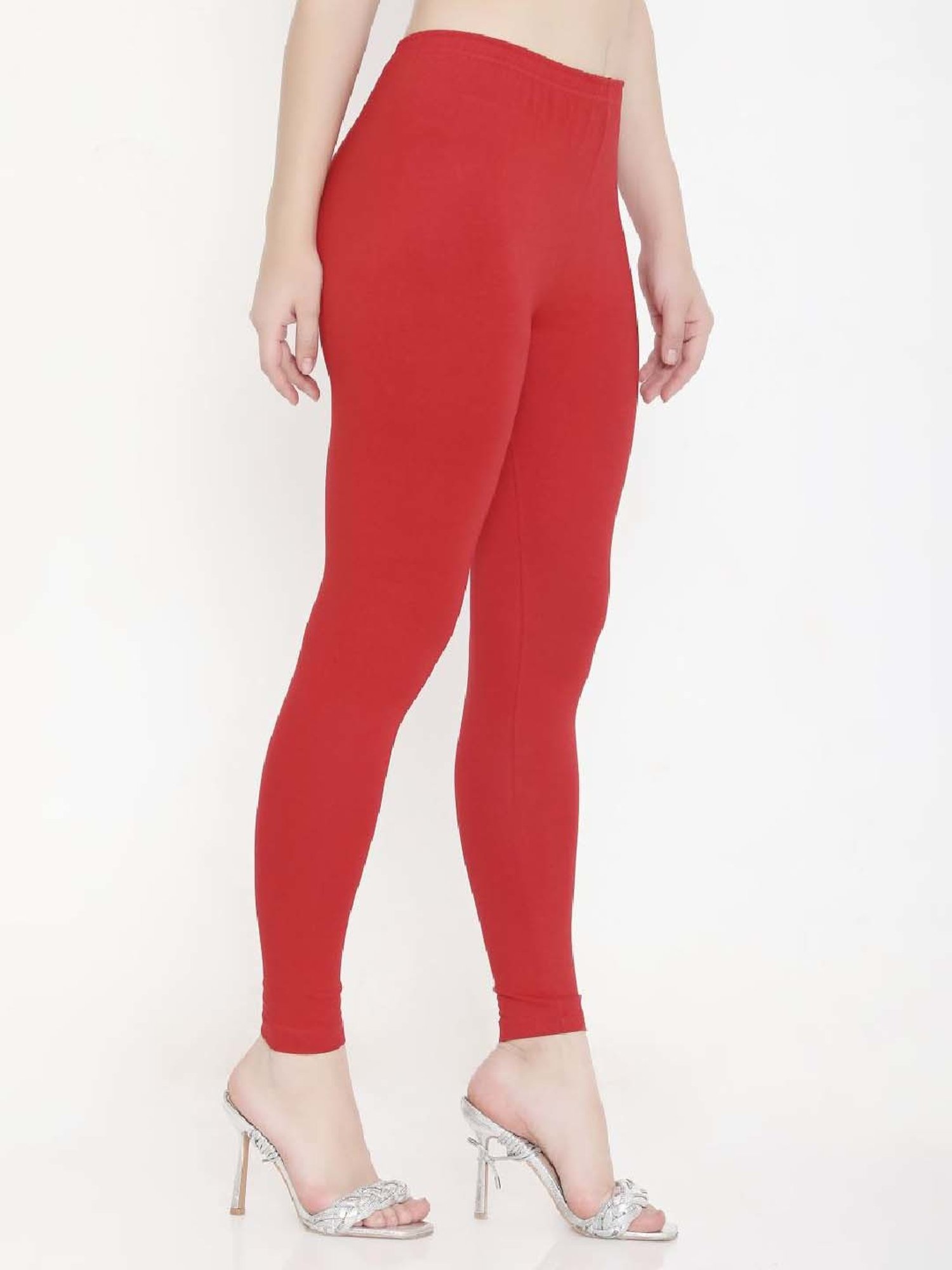 FEELINGS Red Plain Leggings
