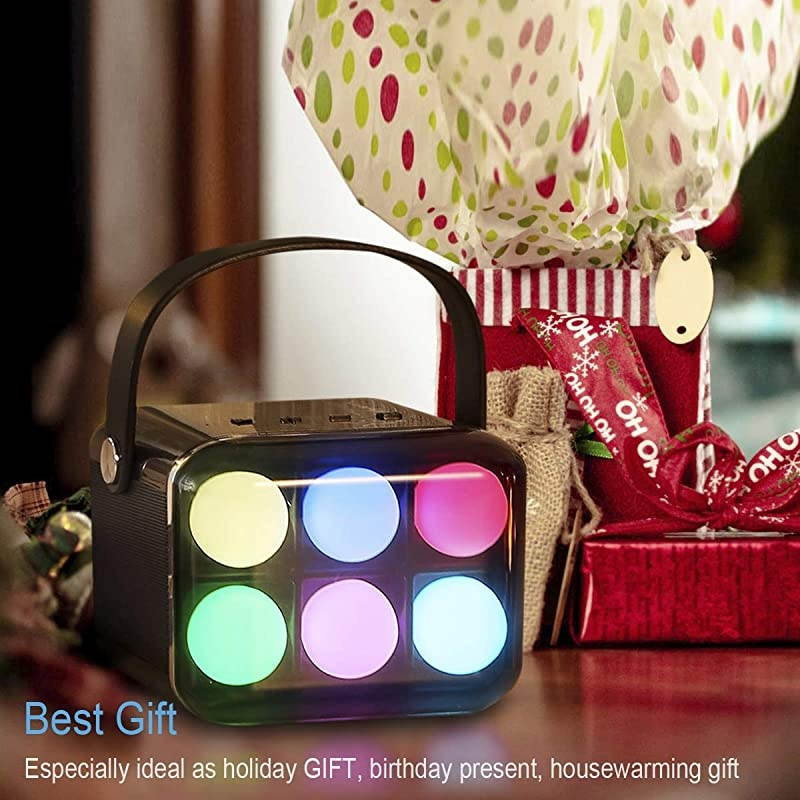 Led Ambient Table LampIndoor Outdoor Bluetooth Speaker with Lanternamp Portable Stereo Speaker with HD Audio and Enhanced Bass 6 Mini LED Moon Lamp BT42 for iPhoneiPadAndroid