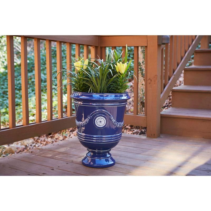 18" Porter Urn, Navy - Southern Patio